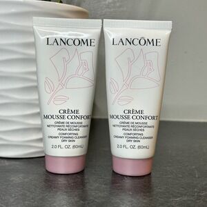 2- NEW Lancome Creme Mousse Confort Cleanser 2 oz Travel Size
